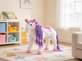 Toddler Riding Horse with Neighing, Stuffed Animal Horse Toy with Padding, White 59159209