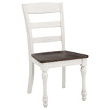 Dark Cocoa and White Ladder Back Side Chair B062P153703