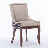 ZUN A&A Furniture, Ultra Side Dining Chair, Thickened fabric chairs with neutrally toned solid wood W1143P154099