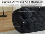 86-inch Curved Convertible Sofa Recliner, 2-in-1 Frameless Folding Sofa Bed with Pull-Out Base and W3505P452820