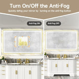 60x36" Gold Eco-Friendly Silver MirrorDual LED Light StripsFront and Back Lighting T3177P320571