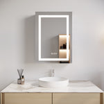 ZUN 26x20 inch Bathroom Medicine Cabinet with LED Mirror, Anti-Fog, Waterproof, 3000K~6000K Single Door W1738100833