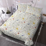 Mushroom Decoration Pattern Duvet Cover Set 3 Pieces King Size Soft Bedding Set With 2 Pilowcases 48628106
