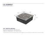 Stainless Steel Kitchen Sink, 18x18 Single Bowl, Undermount HandmadeSink in Brushed Nickel, with 28630529