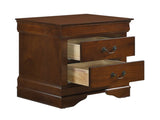 Classic Louis Philippe Style Brown Cherry Finish 1pc Nightstand of 2x Drawers Traditional Design B01155850