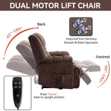 Dual Motor Heat Massage Infinite Position Up to 350 LBS Electric Power Lift Recliners with W3224P288490