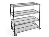 4 Tier Heavy Duty Adjustable Metal Shelf with Wheels, No-Tool Assembly, Suitable for Garages, 10565306