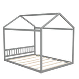 Queen Size Wooden House Bed with Headboard,Gray WF296086AAE