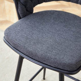 Two sets of rotating high-legged stools with breathable cotton and linen cushions, Dark gray seats W2920P281918