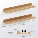 ZUN 24” Floating Shelves for Wall Décor Storage, Set of 2, Wood for Bedroom, Living Room, Bathroom, 93775473