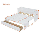 Queen Size Murphy Bed with USB Port and a Large Drawer, White N708P205905K