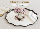 24" Wavy Round Decorative Mirror With Deep Frame, Black 00246898
