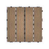 Patio Floor Tiles Pack of 22 WPC Wood-Plastic Composite Patio Deck Tiles DIY Interlocking Decking W206P201284