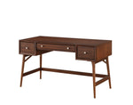 ZUN Brown Finish Stylish Writing Desk Storage Drawers Nickel Knob Hardware Walnut Veneer Wood Furniture B01146475