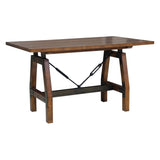 Rustic Brown and Gunmetal Finish 1pc Counter Height Dining Table Industrial Design Wooden Dining B01163349