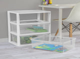 (2 pack) Wide 3 Drawer Tower, Plastic Storage Organizer with Removable Clear Bins, Easy to Assemble 25076497
