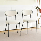Boucle modern kitchen dining chair Bentwood covered with ash veneer Chair back, metal with black W210132427