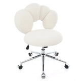 ZUN 360&deg;Swivel Height Adjustable,Swivel Chair,Teddy fabric,home office chair W680P143486