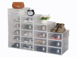 Shoe Storage Boxes 18 Pack Clear Plastic Stackable - White 71099697