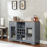 ZUN Modern Farmhouse Buffet Cabinet, Sideboard with 2 Drawers and Elegant Door Cabinets, Wine and 92800841