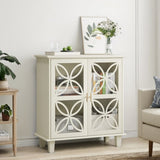 Sideboard Buffet Storage Cabinet , Freestanding Bathroom Cabinet With Tempered Glass Doors, Modern W1706P311108