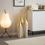 Floor metal vase modern style home woven pattern metal vase 3-piece set gorgeous home W2796P255611