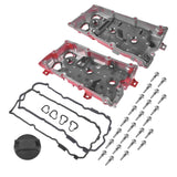 2Pcs Aluminum Valve Covers Red with Gasket Cap Fit for Infiniti EX35 FX35 G35 M35 M35h 3.5L V6 63827770