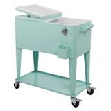 ZUN 91*84.5*38.5cm Rectangular Plastic Box Frozen Insulation Cart Mint Green 78836662