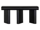 U_Style 47.6" Modern Painted Entryway Table with 2 Curved Drawers,Space-Saving Hallway Table with N711P285757B