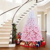 7ft Flocked Christmas Tree - 1264 Branch Tips, Fireproof PVC, 3-Section Assembly, 20" 05926505