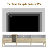 Modern TV with 3 Drawers and Open Shelves, Media Console Table for TVs up to 80'', Entertainment N710P234108K