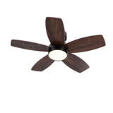 Hot sales 32 Inch Modern Black Ceiling Fan With Light 3 Solid Wood Blades Remote Control Reversible W2991P338638