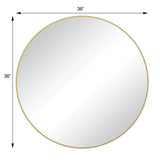 ZUN Wall Mirror 36 Inch Gold Circular Mirror Metal Framed Mirror Round Vanity Mirror Dressing Mirror, W1435127089