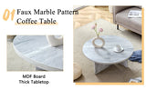 A Multi-style Decor Friendly MDF White Round Coffee Table, Featuring Modern Minimalism and Nordic W3226P278924