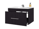 Story Floating Bathroom Vanity Set with Sink, One Drawer Wengue B128P314807
