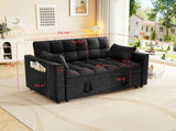Sleeper Sofa Couch w/Pull Out, Modern Velvet Convertible Sleeper Sofa, Small Love seat Sofa W1825P332360