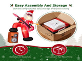 Guitar Santa Inflatable 8ft with Music & Light-Up Mouth, 190D Polyester Christmas Yard Decor, US 72694836