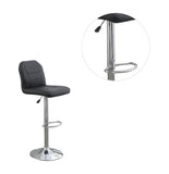 Adjustable stool Chair Black Faux Leather Clean Lines Seat Chrome Base Modern Set of 2 Chairs / B011P151351