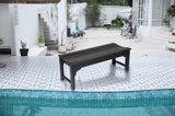 Backless HDPE Adirondack Bench with Wood Texture, Poly Lumber Seat for Patio, Backyard, Balcony, All W2103P254587