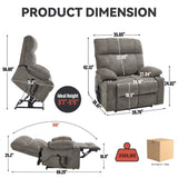 Brown Dual Motor Infinite Position Up to 350 LBS Chenille Power Lift Recliner Chair, Heavy Duty W3224P290202