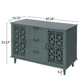 ZUN 2 Door 3 Drawer Cabinet, American Furniture, Suitable for Bedroom, Living Room, Study W688124216