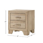 ZUN 2 Drawers PB Nightstand in Natural Finish B016P256426