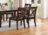 7pcs Dining Set Dining Table 6 Side Chairs Clean Espresso Finish Cushion Seats X Design back Chairs HS00F2554-ID-AHD