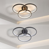 20" Modern Black LED Ceiling Light, 3-Ring Flush Mount Fixture for Living Bedroom, or Dining W1340P253585