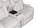 BENZ LED & Power Reclining Loveseat Made With Faux Leather in Ice Beige G150109058