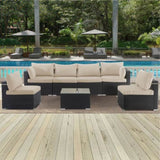 Cushion Covers for 7 Pcs Wicker Rattan Sectional Sofa, 14Pack Cushion Slipcovers Set W419P295490
