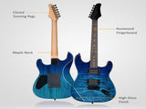 39in Electric Guitar H-H Pickups Trans Blue suit for Heavier Rock 55240222