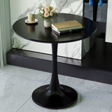 31.5" Black Round Dining Table, Tulip Table Kitchen Dining Table 2-4 People with MDF Table Top & W2189P303506