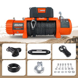 ZESUPER 13000 lb Load Capacity Electric Winch 12V Waterproof IP67 Winch Truck Winch Kit Synthetic W121863578