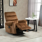 ZUN Brown Velvet Recliner Chair,Power Lift Chair with Vibration Massage, Remote Control 50283398